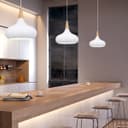 Metal Vintage White Ceiling Light Shade Dome Retro Hanging Pendant Light Wood Fitting 