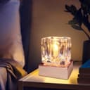 Ambient Glass Ice Cube Touch Dimmable Table Lamp Copper Base with G9 Bulb 
