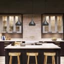 Droplet Modern Ceiling Pendant Light Grey Dark Pewter Metal Shade M0145