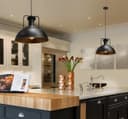 Industrial Old Factory Barn Pendant Light Large Dome Shade Black Metal M0151