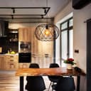 Black Metal Industrial Ceiling Wire Cage Globe Pendant Light M0183 with 4W G95 LED 
