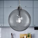Modern Vintage Ceiling Smoked Grey Globe Pendant Light M0211