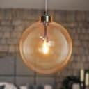 Modern Vintage Ceiling Smoked Gold Globe Pendant Light M0212