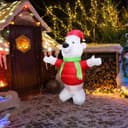 4ft LED Outdoor Inflatable Polar Bear Illuminated Plug In