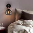 Industrial Glass Globe Smoked Grey Wall Light M0231