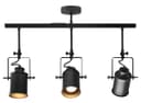 Industrial Retro GU10 Ceiling Spotlight Bar 3 Lamp Black Metal Adjustable Track Light Fitting 