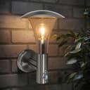 Brushed Stainless Steel Wall Light With Movement Sensor IP44 ZLC012 
