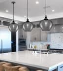Modern Vintage Smoked Grey Glass Globe Pendant Lamp M0229