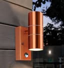 PIR Double Outdoor Wall Light Copper Finish with Movement Sensor IP44 ZLC342CSEN