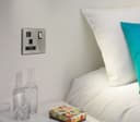 1 Gang USB Switch Socket 13A Twin Port Brushed Chrome Single Plug Wall Outlet N501DME