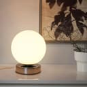 LED Globe Desk Lamp Chrome Base Bedside Ball Table Lamp Warm White H3003