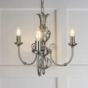 Vintage Ceiling Pendant Light Brushed Chrome Antique Hanging Chandelier Candle Lantern H3039
