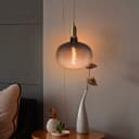 4w LED Glass Oval Smoked Grey Gradient Light Bulb Coil Spiral Filament Globe E27 1800K  GREYGOVAL