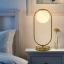 Antique Brass Table Lamp Opaque Glass Shade Bedside Light Globe Desk Lamp H3029 