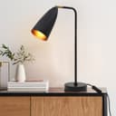 Modern Black Metal Table Lamp Adjustable Scone Shade Brass Joint H3019