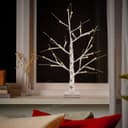 LED Indoor Christmas Tree White 60cm 3000k Light Dual Mains and Battery Operated TREE03