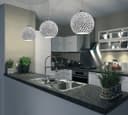 Globe Pendant Light Mosaic Glass Black and White Crackle Ceiling Lamp Shade H3012