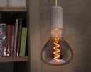 LED Vintage Classic Filament Light Bulb Smoked Grey Glass Tear Drop 4w E27 Coil R125