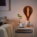  4w LED Vintage Filament Bulb Smoked Glass Tear Drop Classic Edison Coil Light Bulb E27 PS160GREY