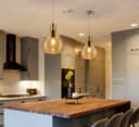 Modern Tear Drop Ceiling Pendant Light Glass Smoked Amber Lamp Shade H3067
