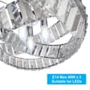 Modern Ceiling Crystal Chandelier Pendant Light Chrome Fixture Glass 3 Rings H3064