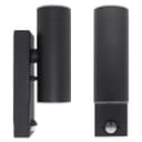 12W Black LED Double Outdoor Wall With PIR Movement Sensor Stainless Steel Warm White ZLC348BSEN