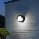 12W Outdoor Modern Round Black LED Wall Light Opal Diffuser 6500K ZLC362B
