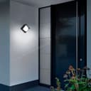 12W Outdoor Modern Square Black LED Wall Light Opal Diffuser 6500K ZLC364B