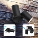 Modern 11W LED Outdoor Twin Garden Wall Light Black Warm White ZLC346B