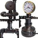 Vintage Industrial Water Pipe Table Lamp Real Clock H3104P with 4w ST58
