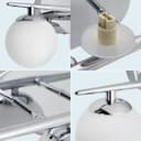 Modern Indoor 3 Frosted Glass Globe Scone Chrome Wall Light H3080 With LED G9 Warm White