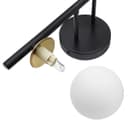 Modern Indoor Frosted Glass Globe Scone Matte Black Wall Light H3088 With LED G9 Warm White