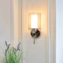 Modern Glass Wall Light Chrome Clear Glass Shade IP44 H3098 with G9 LED 5w Warm White