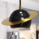 Mini Globe Modern Black Marble Ceiling Pendant Lamp Shade Brass Holder