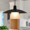 Modern Ceiling Pendant Light Black Frosted Glass H3114 
