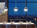 LED Ceiling Chrome Glass Globe Pendant Light CCT Natural Cool Warm White H3108