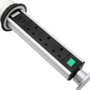 Silver Top Power Tower Pop Up Socket With 2 USB Charging Port 3 Plug Sockets P8083