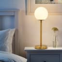 Art Deco Brass Table Lamp Frosted Globe Opaque Glass Shade H3117