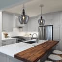 Modern Vintage Ceiling Smoked Grey Glass Pendant Lamp H3129