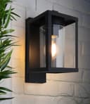 Outdoor Dusk Till Dawn Wall Light Black Glass Diffuser Lantern ZLC370DTD with LED 4w Warm