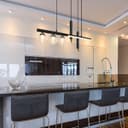 LED Bar 5 Light Black Ceiling Pendant Light Mini Glass Globes Slim Tubular H3135