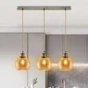 Vintage 3 Lights Ceiling Pendant Lamp Cluster Mini Glass Globe Shades Gold H3133