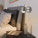 Brush Chrome Mounted Reading Wall Light Pull Switch Adjustable Head H3037