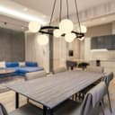 Modern Ceiling Black Circular Bar Pendant Light Globe Frosted Glass Lamp Shades K402 with G9 LED