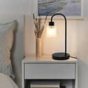 Modern Vintage Black Table Lamp Frosted Glass Shade T509