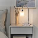 Modern Vintage Chrome Table Lamp Frosted Glass Shade T507