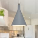 Ceramic Ceiling Pendant Light Grey Gypsum Lamp Shade