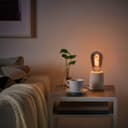 LED Vintage Classic Filament Light Bulb Smoked Grey Glass Tear Drop Spiral 4w E27 Coil ST58