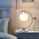 Arch Chrome Table Lamp Opaque Glass Globe Shade Opal Sphere T503