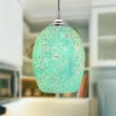  Vintage Ceiling Crackle Blue Mosaic Glass Pendant Light K420